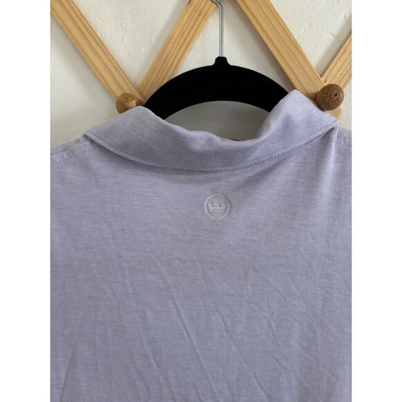 Peter Millar Polo Men Large Ace Cotton Blend Lilac Collared Short Sleeve Golf - Picture 9 of 9